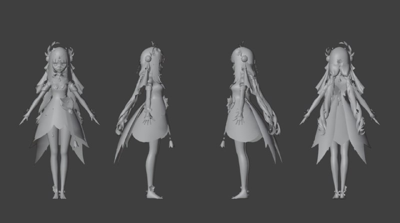 Since I can't launch the client for some god reason to record, take the meshes of Nilou skin. No textures so it's all we get for now.