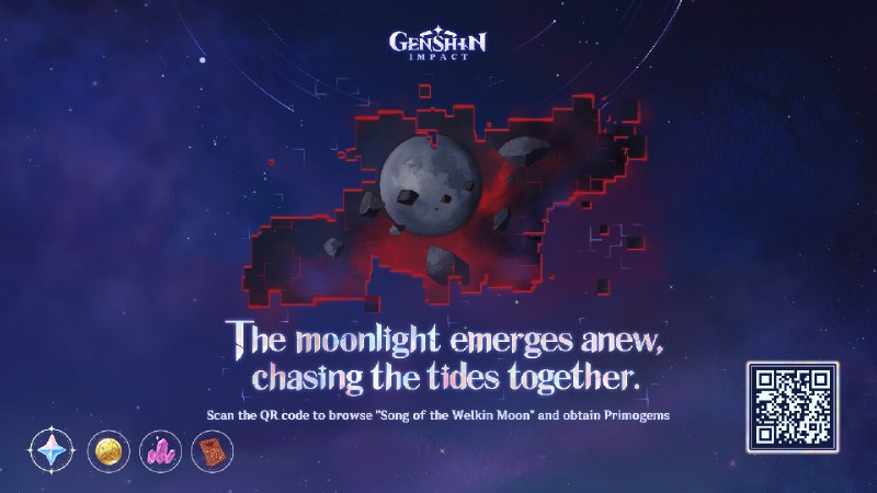 The moonlight emerges anew, chasing the tides together